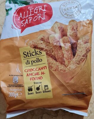 Sticks di pollo front packaging