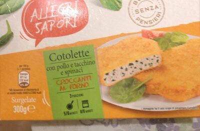 Cotolette con pollo e tacchino e spinaci