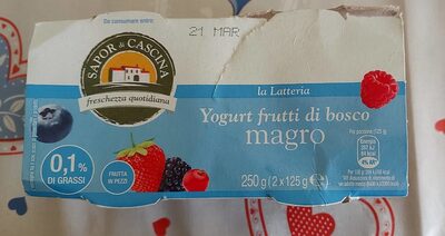 Yogurt frutti di bosco magro front packaging