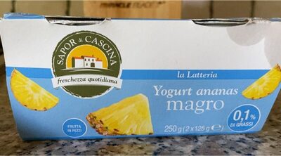 Yogurt ananas magro front packaging
