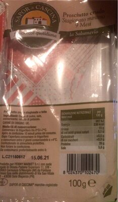 Prosciutto crudo front packaging