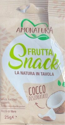 Frutta snack. Cocco disidratato front packaging