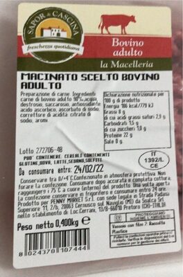 Macinato scelto bovino adulto front packaging