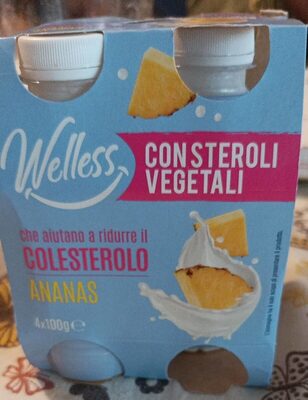 Latte fermentato alla frutta con steroli vegetali front packaging