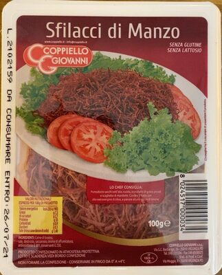 Sfilacci di manzo front packaging