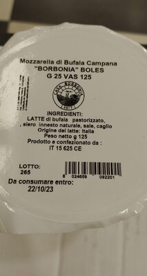 Mozzarella di Bufalà Campana Boles Borbonia