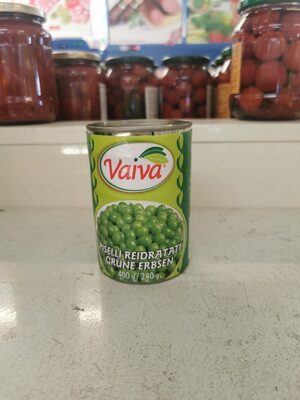 Grüne erbsen front packaging