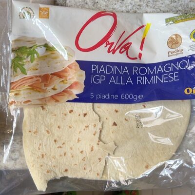 Piadina romagnola igp front packaging