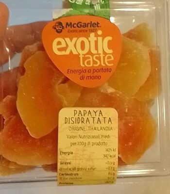 Papaya disidratata front packaging