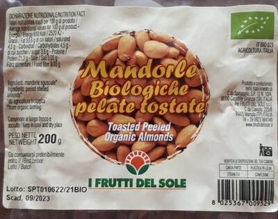 Mandorle biologiche pelate tostate