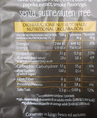 Patatine Paprika nutrition facts table