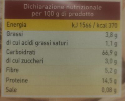 Fettuccine pasta all'uovo trafilata al bronzo nutrition facts table