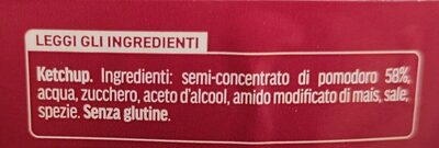 Ketchup Classico ingredients label