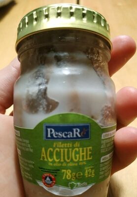 Filetti di acciughe in olio d'oliva 46% front packaging