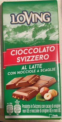 Cioccolato al latte con nocciole a scaglie