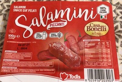 Salamini piccanti front packaging