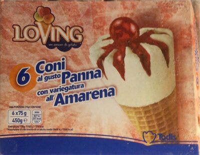Cono alla panna con variegatura all’amarena front packaging