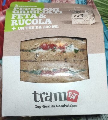 2 Sandwich peperoni grigliati feta & rucola + un thè da 200ml