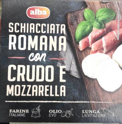 Schiacciata romana con crudo e mozzarella