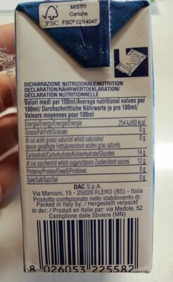 Succo polpa di pera nutrition facts table