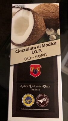 Cioccolato di Modica cocco front packaging