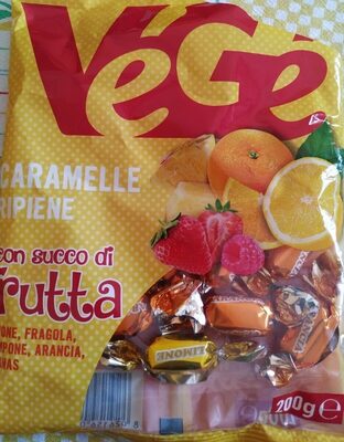 Caramelle ripiene con succo di frutta