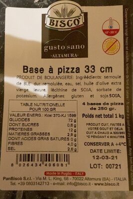 Base a pizza 33cm