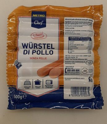 Wurstel di pollo front packaging