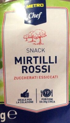 Mirtilli rossi zuccherati essicati