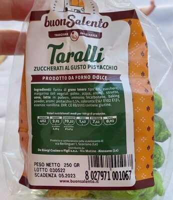 taralli zuccherati gusto pistacchio