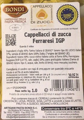 Cappellacci di zucca ferraresi IGP