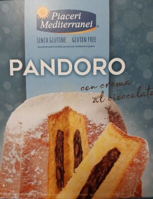 Pandoro con crema de chocolate sin gluten front packaging
