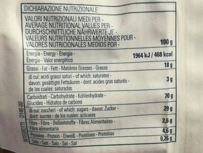 Integrotti nutrition facts table