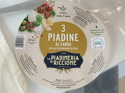 3 Piadine al Farro con Olio Extravergine di Oliva