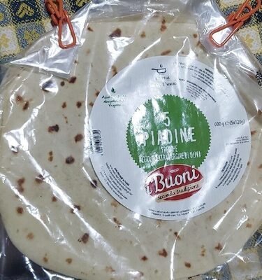 5 piadine fresche all'olio extra vergine di oliva