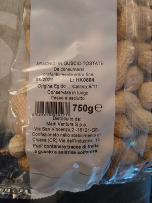 Arachidi in guscio tostate