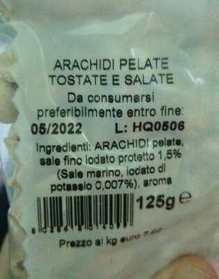 Arachidi tostate e salate