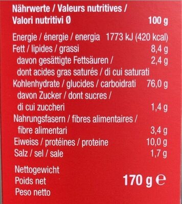 Grissini au riz noir fait a la main nutrition facts table