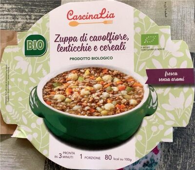 Zuppa di cavolfiore, lenticchie e cereali