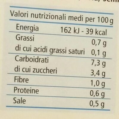 Vellutata di finocchio con succo d'arancia e semi di chia nutrition facts table