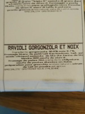 Ravioli gorgonzola et nois