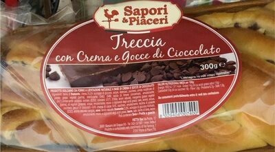 Trecci con crema e gocce di cioccolato