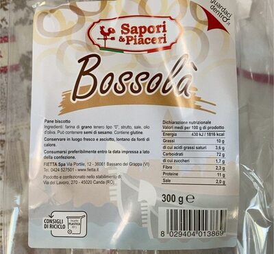 Bossolà front packaging