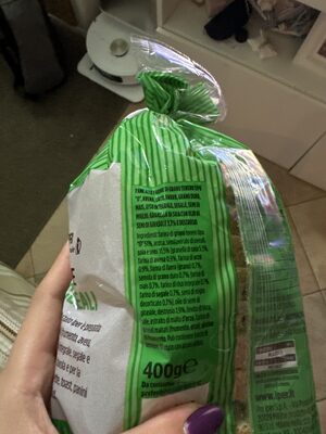 Pane ai 5 cereali ingredients label
