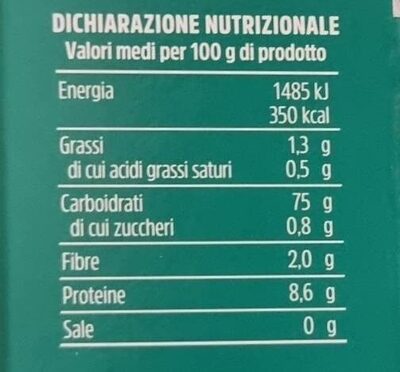 Riso Ribe Parboiled nutrition facts table