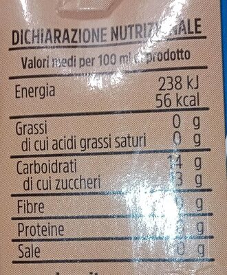 Nettare di albicocca nutrition facts table