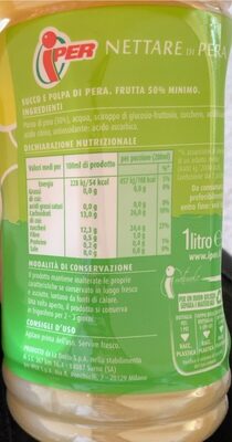 Nettare di pera nutrition facts table