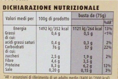 Pure nutrition facts table