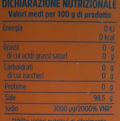 Sale marino iodato fino nutrition facts table