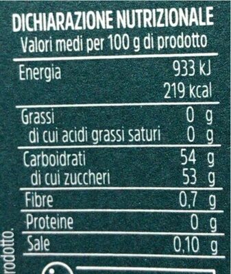 marmellata arance nutrition facts table
